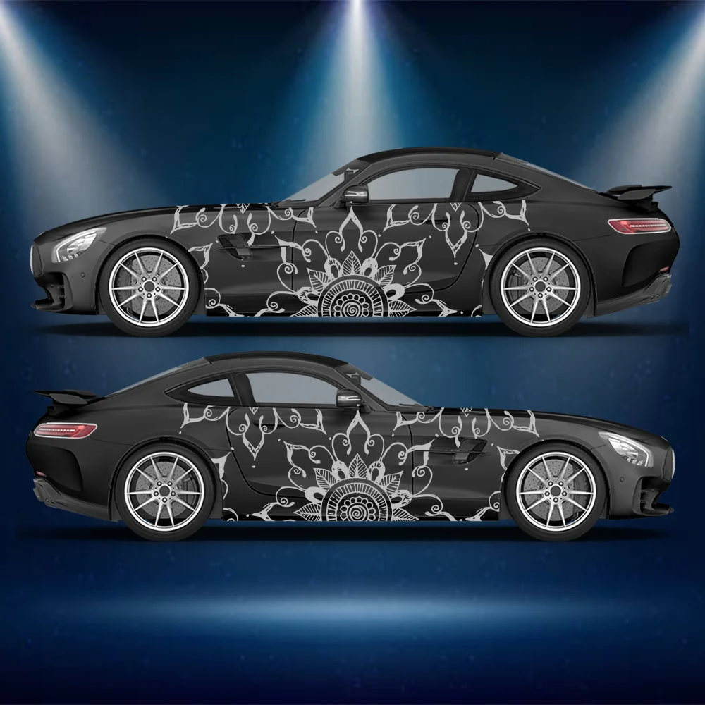 

Mandala floral line sticker full body floral decoration covering scratches protective car sticker waterproof car vinyl wraps