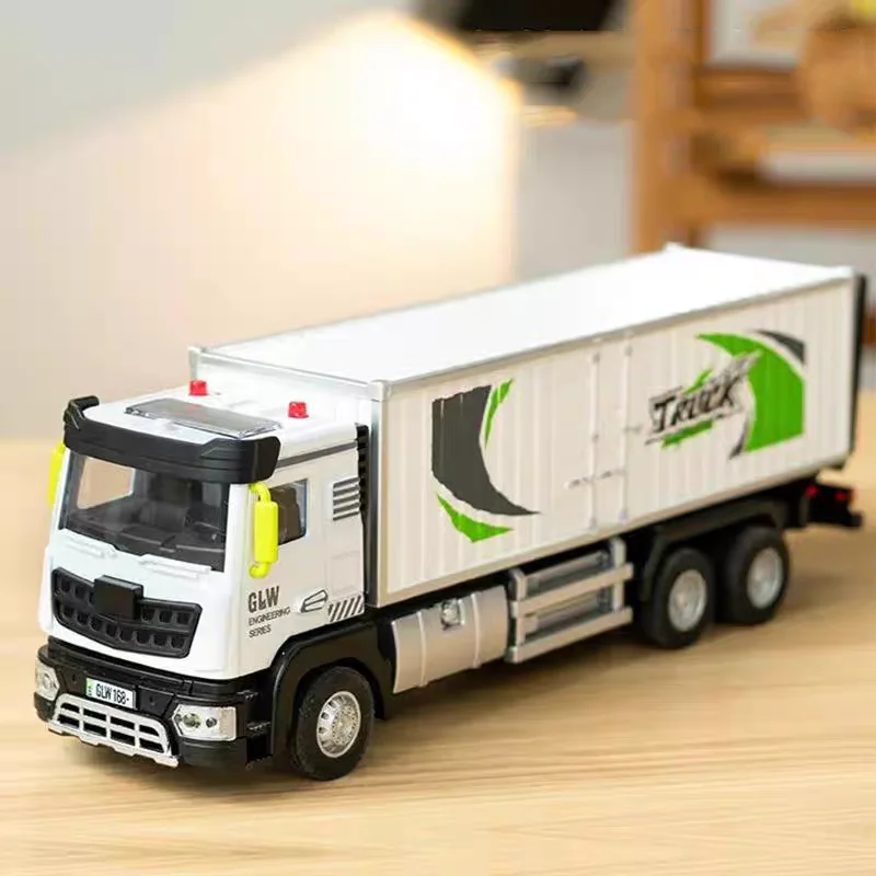 

1:40 городской контейнерный грузовик, звуковая и световая модель, транспортер, игровой автомобиль, сплав + пластик, литые игрушки, детская коллекция, подарок