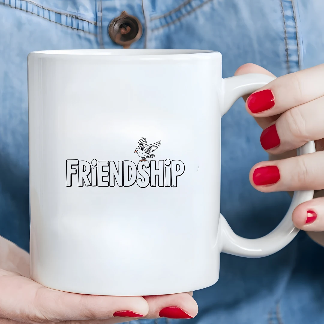 

11oz cartoon friendship mug flying pigeon design Christmas family gift office hot and cold drink cup