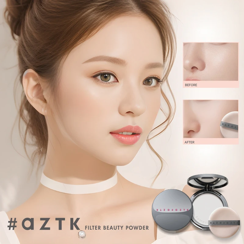 

AZTK Fliter BEAUTY POWDER Нескользящая фильтрующая пудра для подкрашивания Водостойкая долговечная пудра для контроля жирности Не зачищающаяся пудра для макияжа