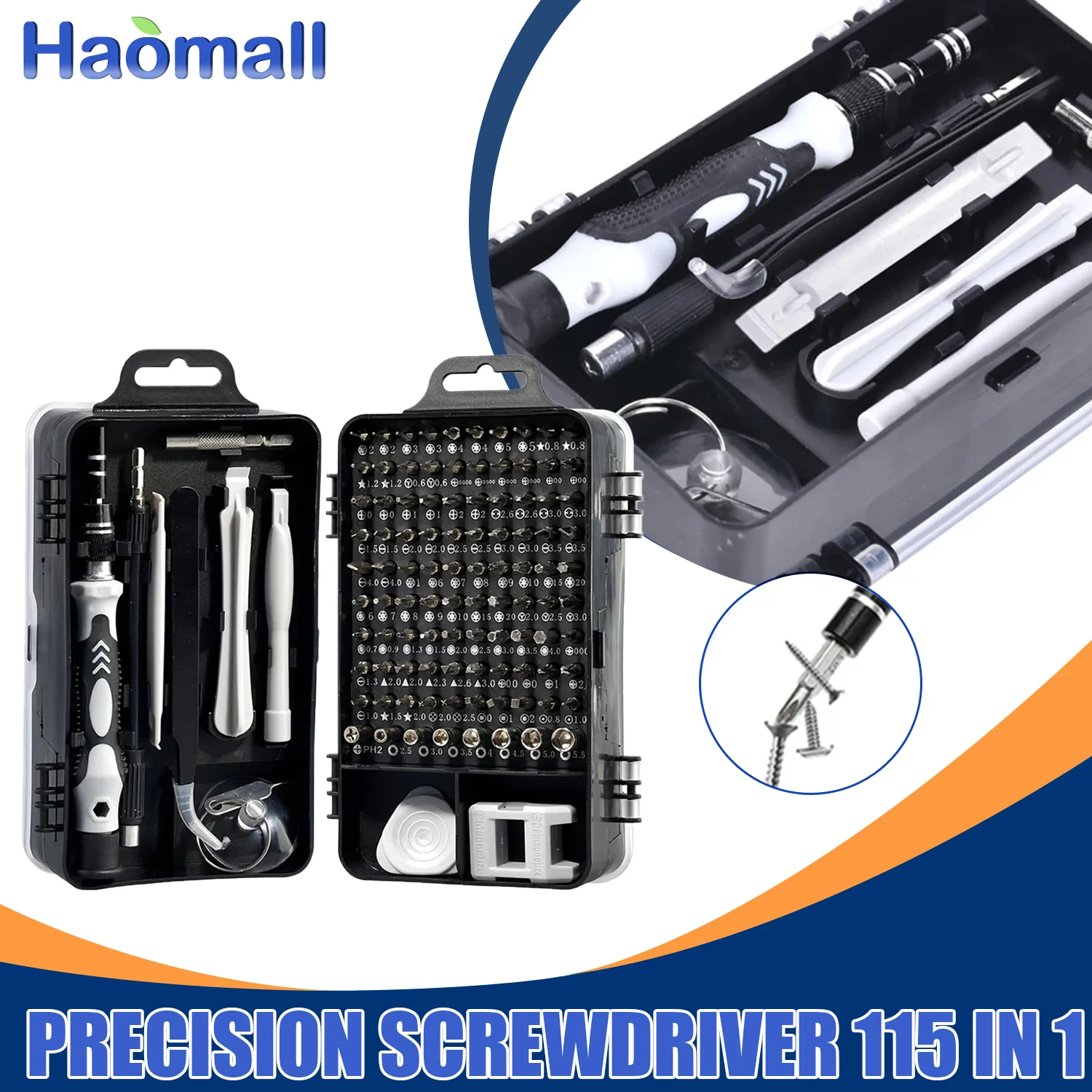 

115 In 1 Precision Screwdriver Set Magnetic Mini Screw Nuts Bits Multifunction Computer Mobile Phone Equipment Repair Tools Kit