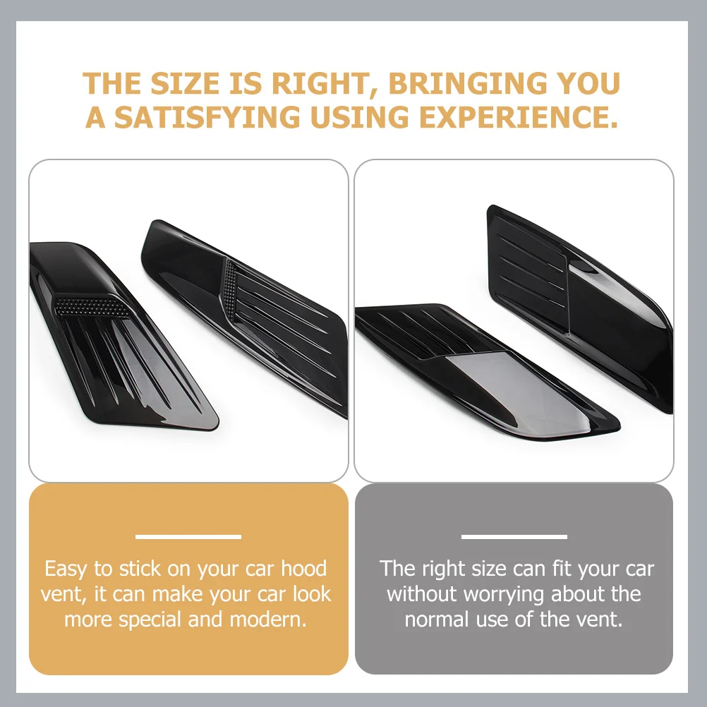

Simulation Air Flow Vent Decals Abs Material Easy Install For Car Hood Side Scoop Sticker Vehicle Engine Vent Covers