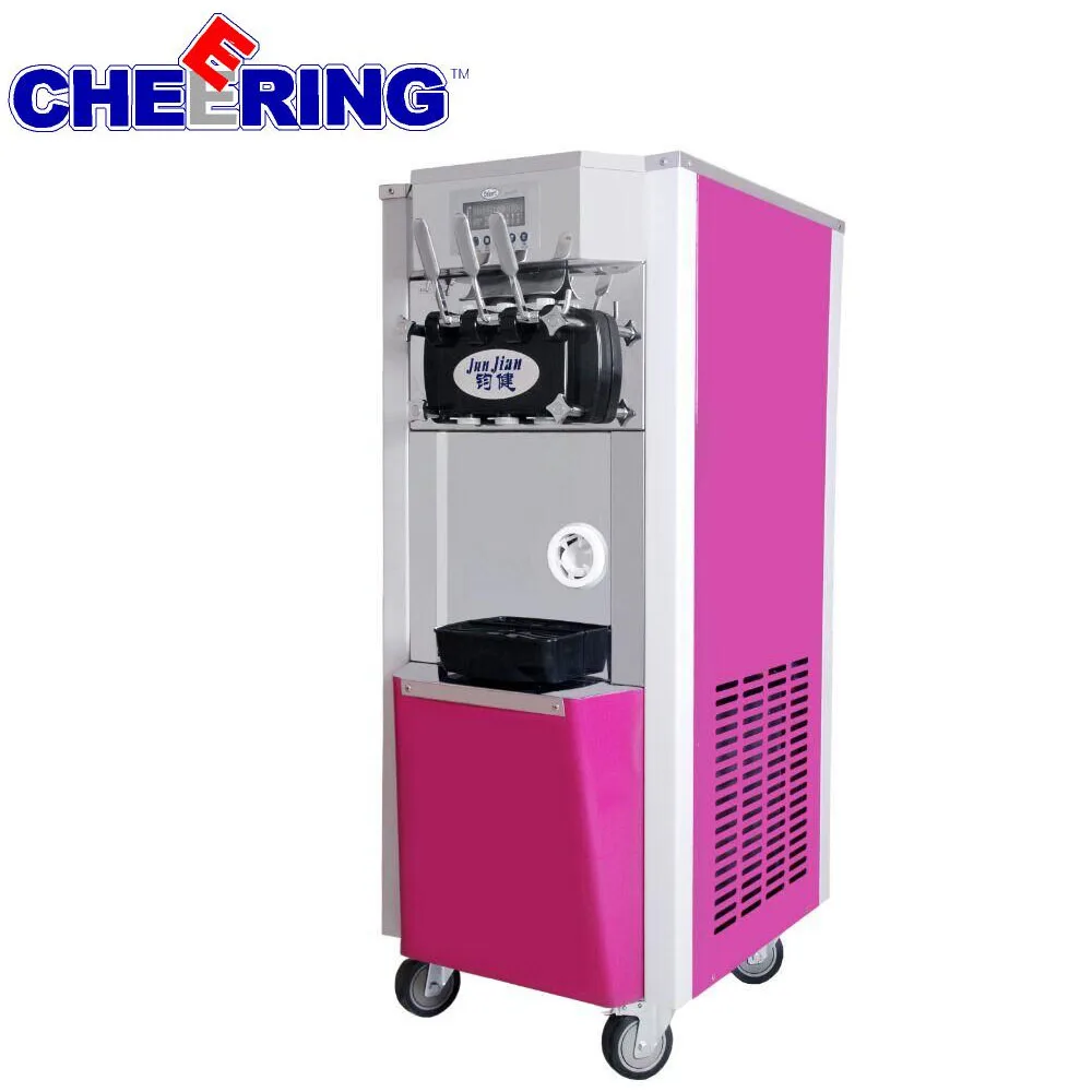 Mobile pre-cooling soft-serve ice cream making machine