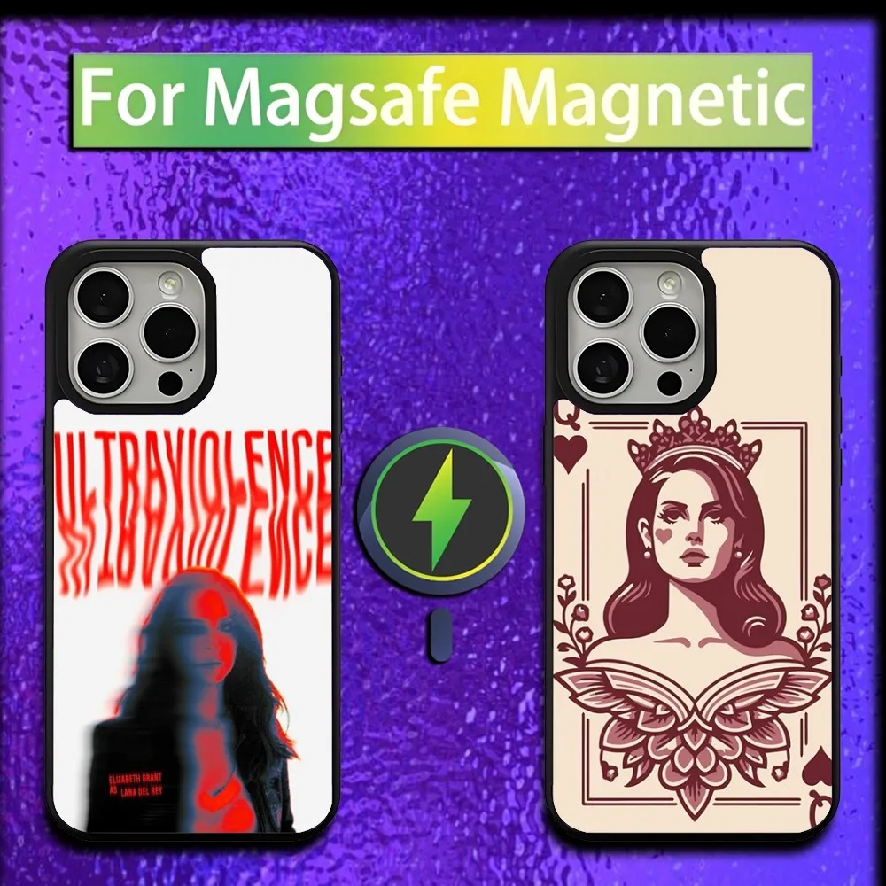 

L-Lana Del Rey Singer Phone Case For iPhone 16,15,14,13,12,11,Plus,Pro,Max,Mini Magsafe Magnetic Wireless Charging