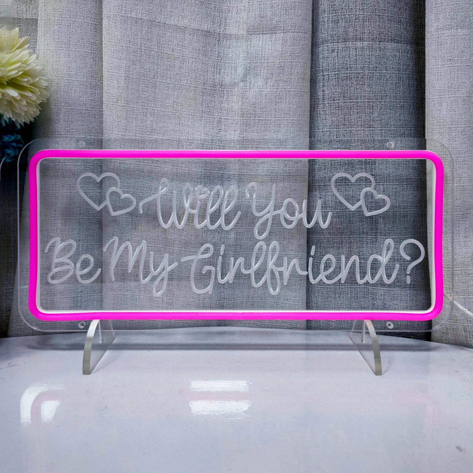 Will You Be My Girlfriend Neon Sign LED Valentijnsdag Bekentenis Decoratie Sign Engagement Neon Sign Board Wall Decor