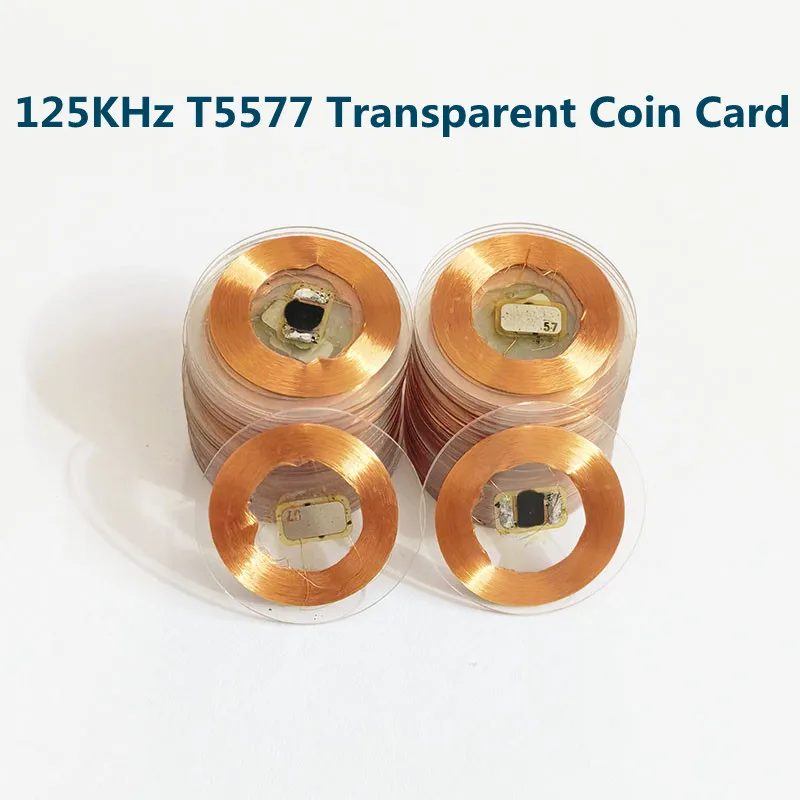 

T5577 перезаписываемая смарт-чип-тег 125 кГц значок клонирования Rfid копировать жетон ID прозрачная карта Em4305 бесконтактный ключ 25 мм карта для монет