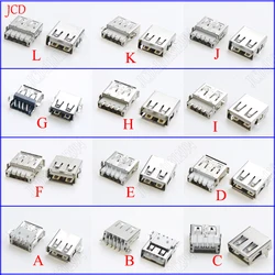 20PCS/Lot USB Type A Standard Port Female Solder Jacks Connector PCB Socket USB-A type DIY SMT 4Pin