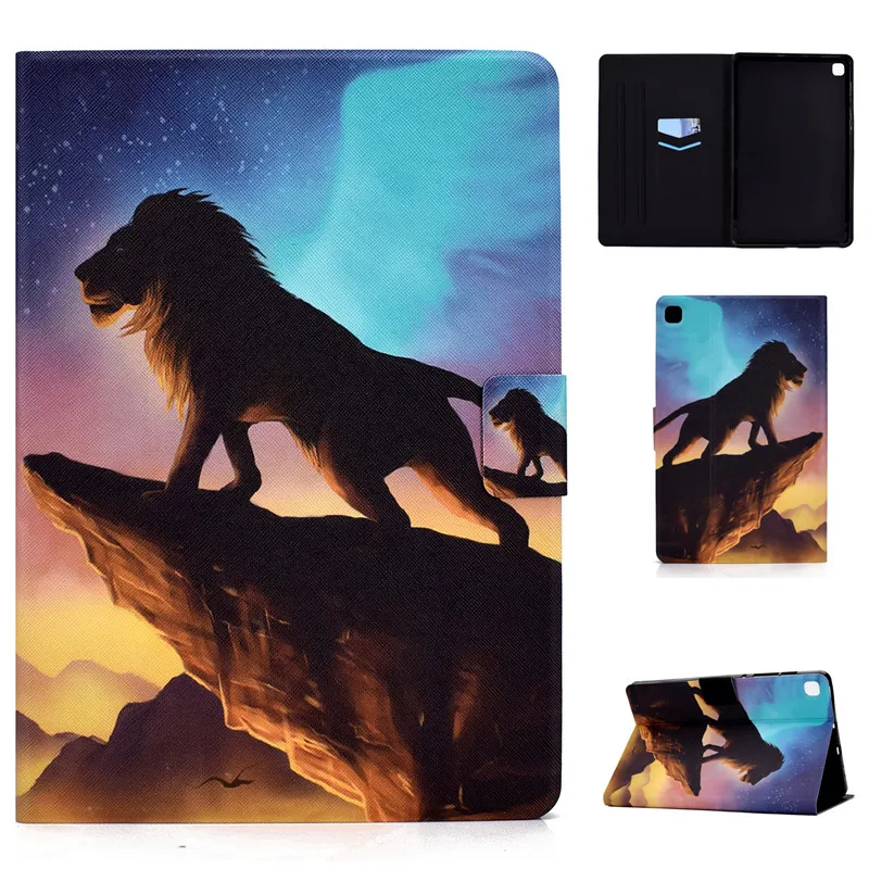 Tablet Abdeckung Für Funda Samsung Galaxy Tab S6 Lite Fall P610 P615 Wolf Lion Tier Abdeckung Coque Für Samsung Tab S6 Lite Fall 10,4