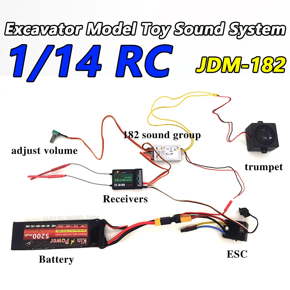JDMODEL JDM-182 sound group second generation, suitable for excavator model, metal excavator sound group