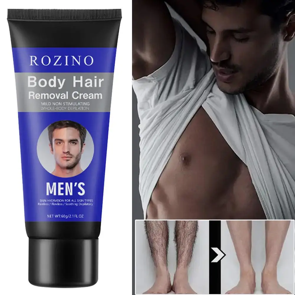 Crema eliminadora de vello Facial para hombres, crema de depilación corporal, eliminador indoloro de vello Facial, W8D6