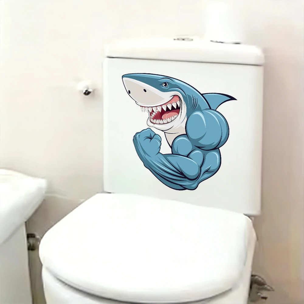 funny shark stickers funny sticker house accessories  more deko mirrror refrigerator stickers   waterproof funtion function