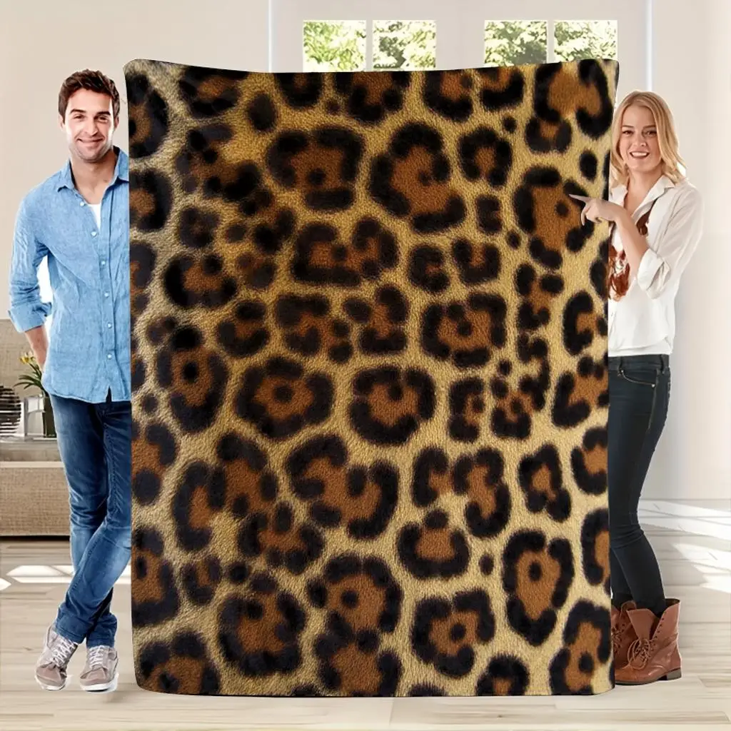 Leopard Print Blanket Bold Animal Pattern Soft Fleece Throw Cozy Home Decor Gift For Fashion And Wildlife Lovers40x50