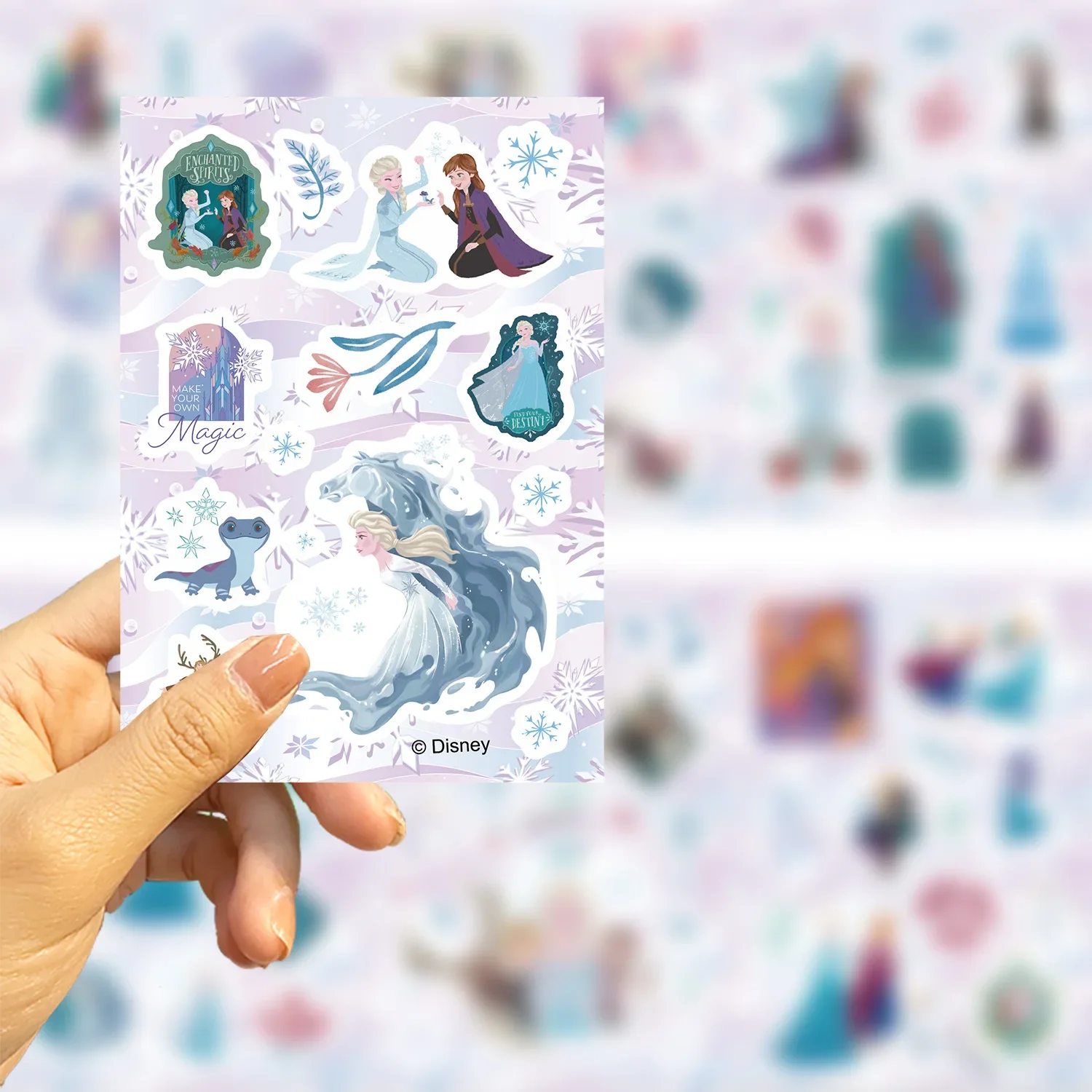 8/16 hojas de pegatinas de rompecabezas de Disney Frozen, crea tu propia cara, Elsa, Olaf, Anna, juguete para niños, juguetes de ensamblaje, regalos para niños