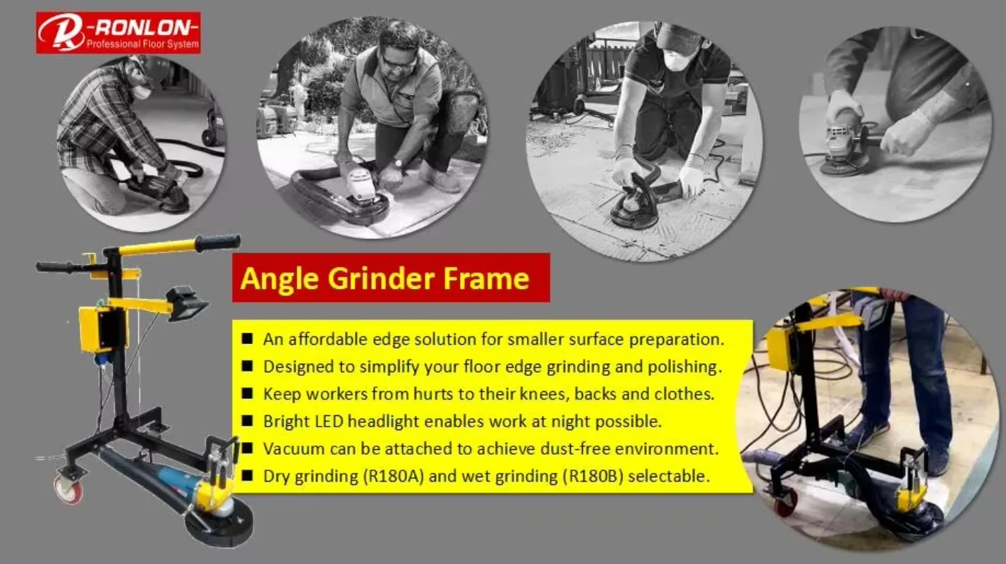 High Efficiency 180mm Electric Mini Angle Concrete Grinder Dual Action Polisher Floor Terrazzo Polisher Surface for Sale