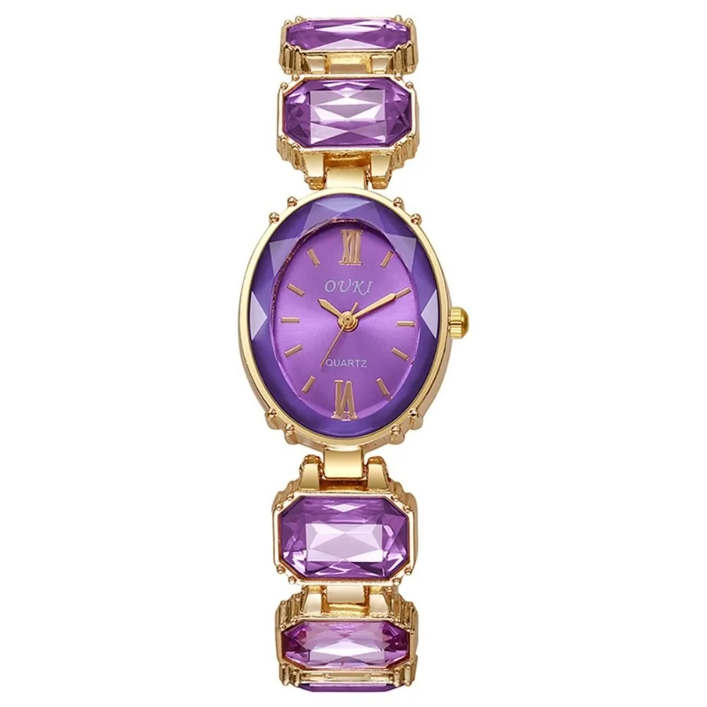 Daily Rhinestone Quartz Watches Diamond Studded Watch Strap with Adjustable Bracelet Women Wristwatch Wrist Decoration Gift