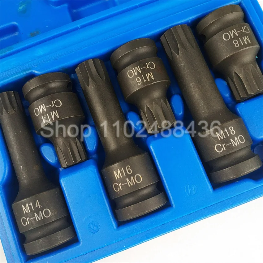 

6pcs M14 M16 M18 Oil Pan Drain Plug Screw Bolt Star Tamper Proof Socket Sleeve Tool For Volkswagen Audi Mercedes Benz