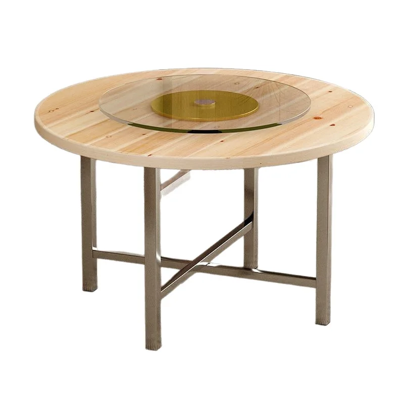 

Thickened large round tabletop solid wood countertop Home foldable fir Panel dining