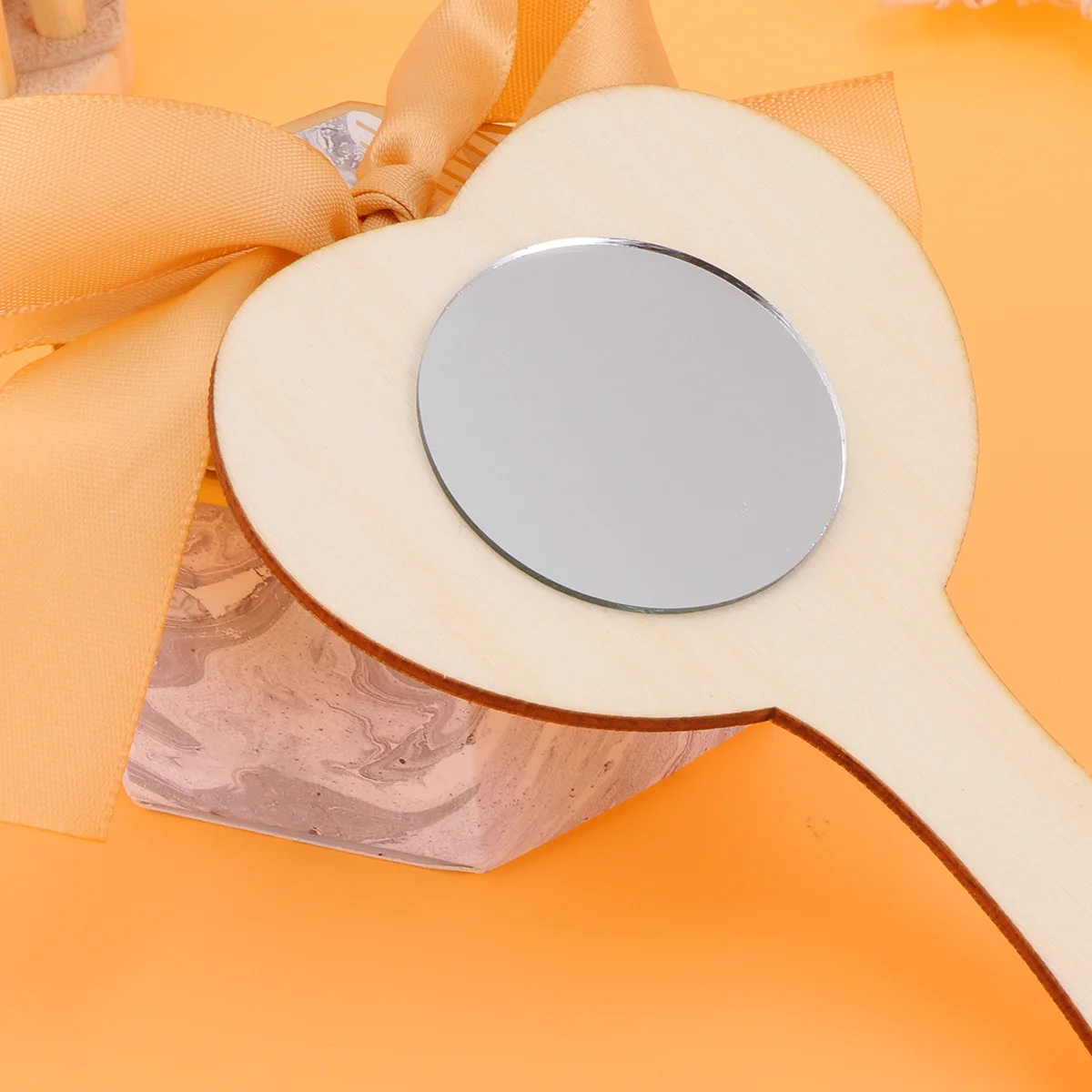 18Pcs Wooden Mini Mirror DIY Handheld Painting Crafts Creative Educational Gifts Kids Fun Decoration Wooden Mirror