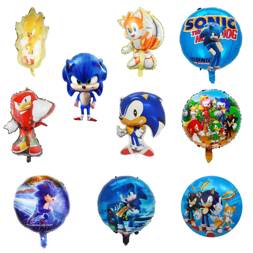 Anime Party Balloon Sonic Balloon Children Birthday Party Set Arrange Aluminum Film Balloons Children's Day Decorative Balloon