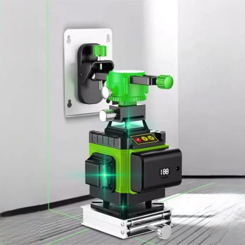 Livello laser 4D a 12/8 linee Linea verde autolivellante Livello laser super potente orizzontale e verticale a 360 gradi Livello laser a raggio verde