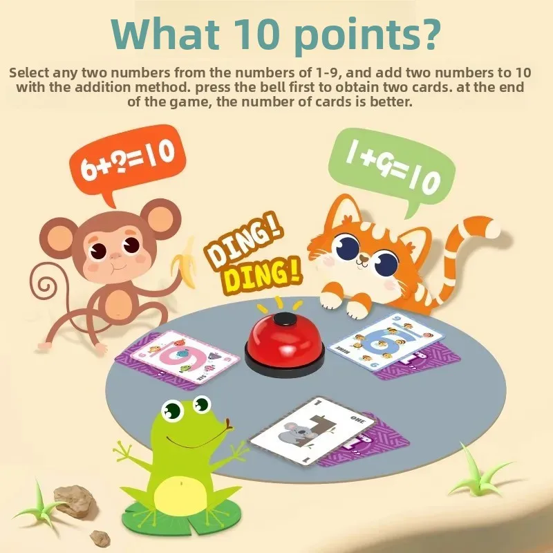 تحدي 10 نقاط مجنون الرياضيات بطاقة الجدول لعبة التنوير الرقمي التعليمية التفاعلية لعبة تدريب العقل للعائلة
