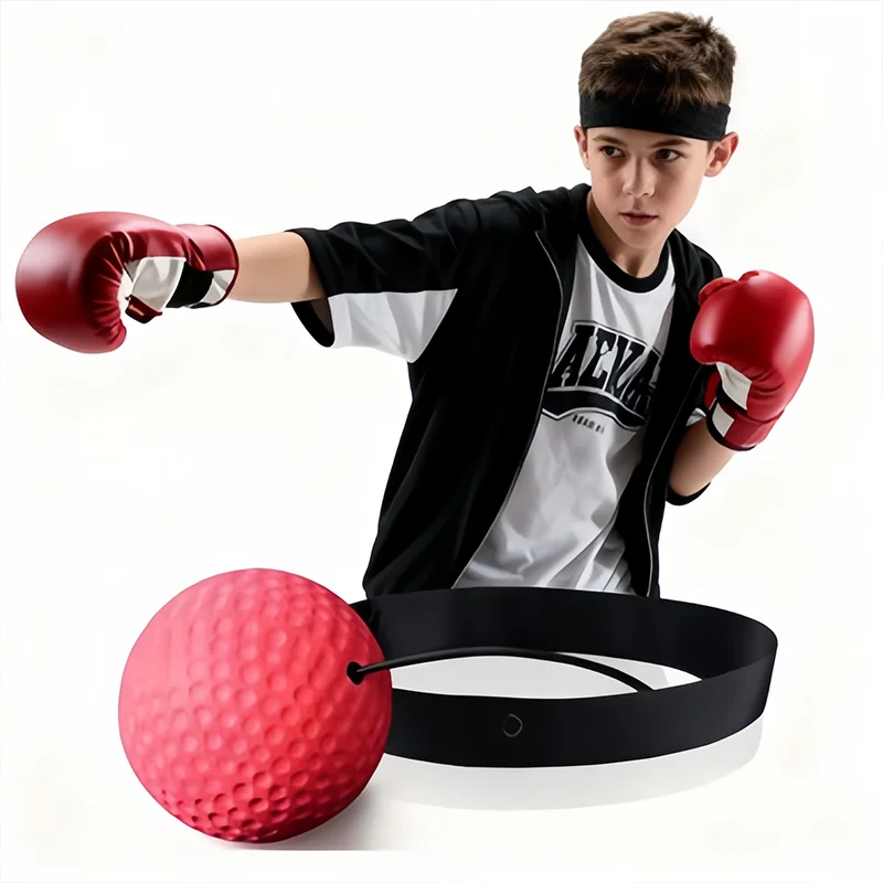 1-2PCSBoxing Training Ball Reflex Ball Focus and Hand Eye Coordination Training with Adjustable Headband Boxing Ball MMA Gear