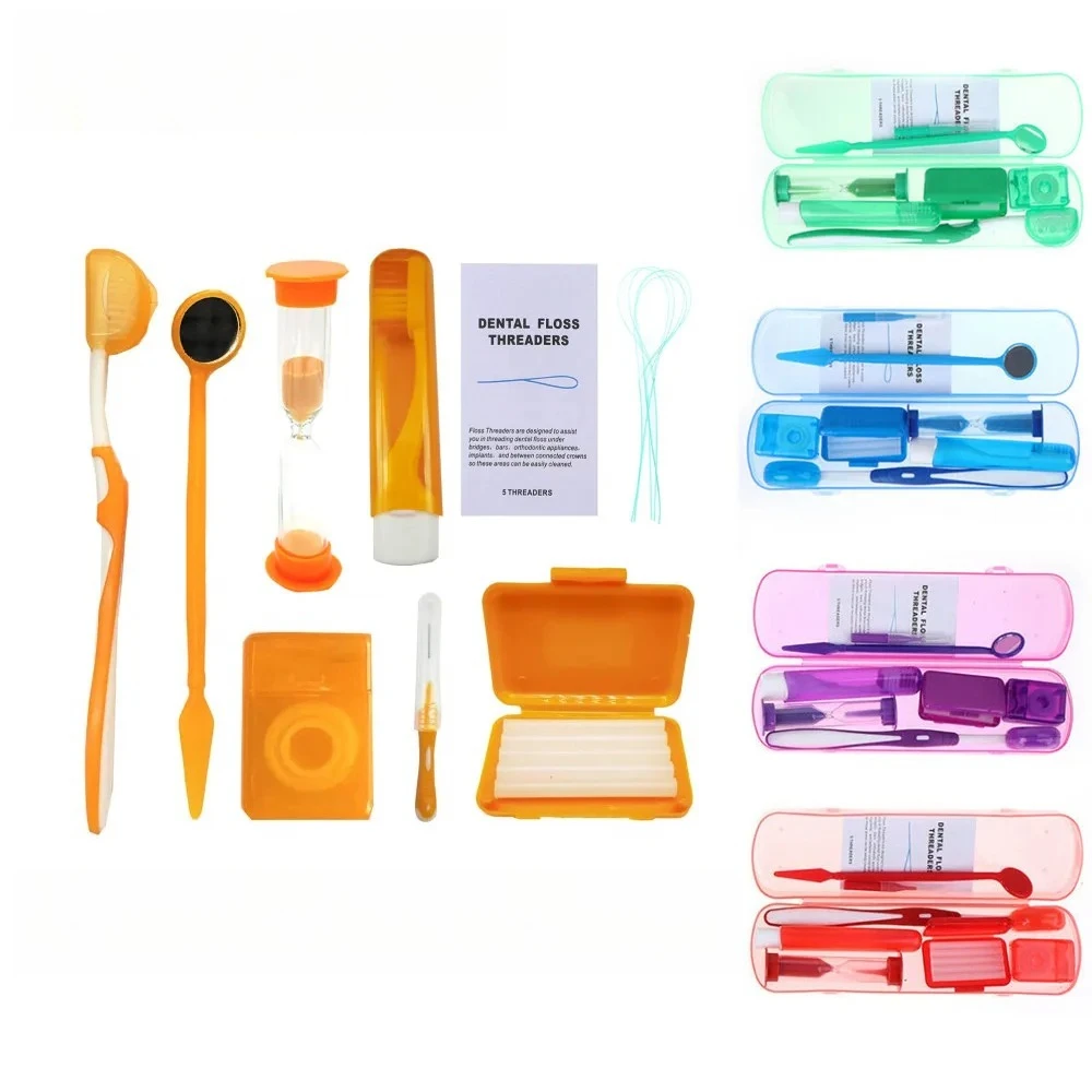 

5 коробок, наборы для ортодонтического ухода, брекеты, зубная щетка, зубная межзубная щетка, воск, зеркало, дорожная гигиена полости рта, чистка, отбеливание зубов