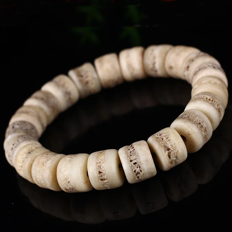 Authentic Tibetan Natural Vintage GABA Buddha Beads Bracelet Skull and Eyebrow Bone Old Yak Bone Jewelry Bracelet