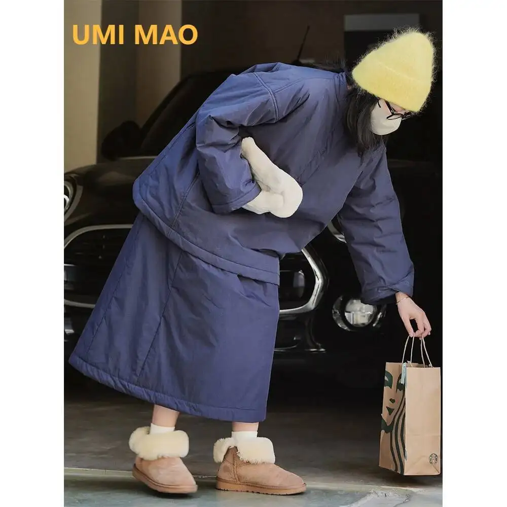 

UMI MAO зимняя куртка женская новая корейская литературная ленивая рубашка стильное хлопковое пальто свободного силуэта повседневное теплое женское толстое пальто