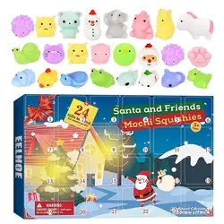 Christmas Advent Calendar Toy Box Mysterious Gift 24 Days Countdown Rubber Animal Stress Relief Xmas New Year Kid Gift