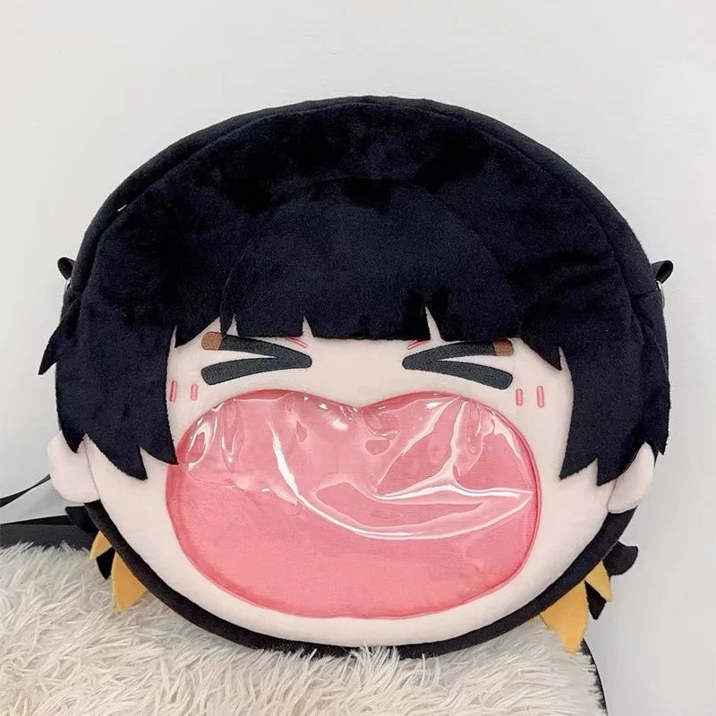 

Blue Lock Anime Isagi Yoichi Kawaii Cosplay Plush Backpack Big Face Itbag Lolita Shoulder Bag Funny Wallet Gift for Girls