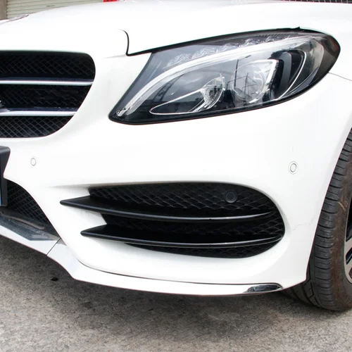 Imagen 2 del producto Para Mercedes Benz Clase C W205 C180 C200 2015 2016 2017 2018 lámpara antiniebla delantera parrilla cubiertas protectoras pegatinas