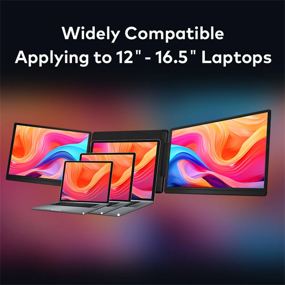 Rotatable 15.6 inch Screen Extender Dual LCD Extended FHD Triple Expandable IPS Portable Monitor for Productivity Rospider
