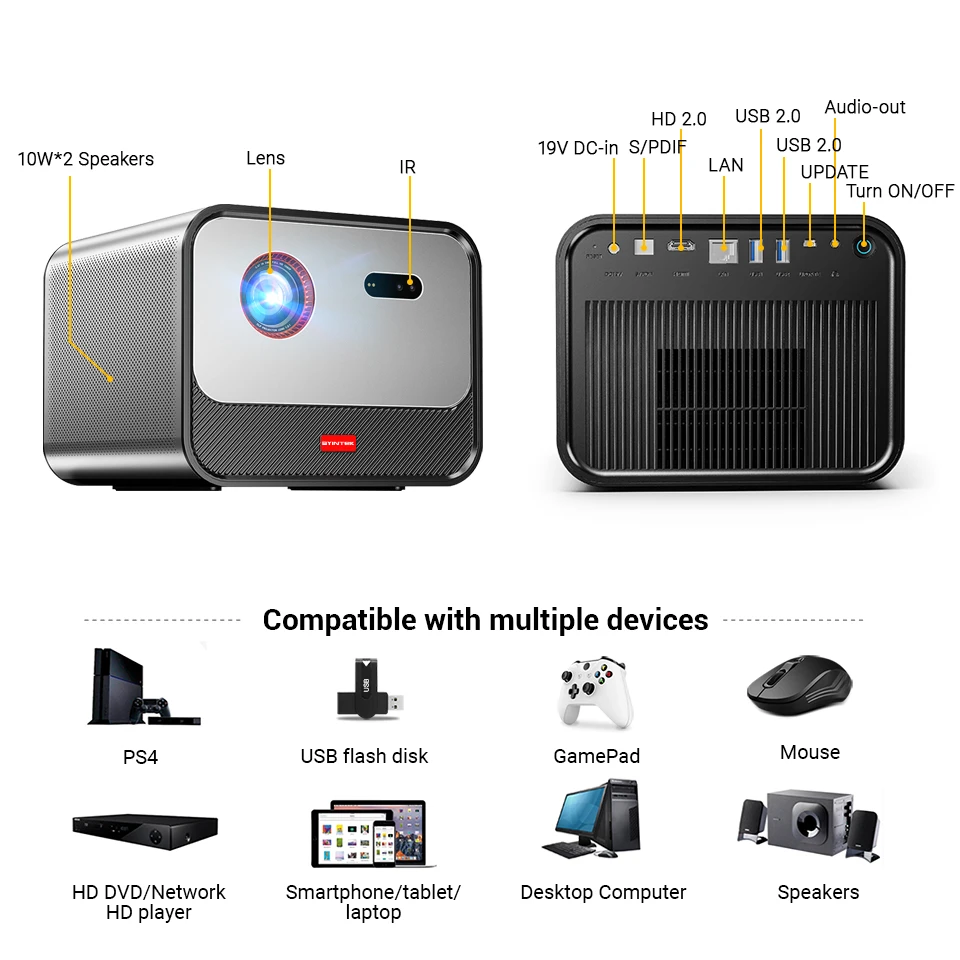 3d 4K Bioscoop Ai Laser Auto Focus Smart Android Wifi Draagbare Led Dlp Home Theater Videoprojector Hd 1080P