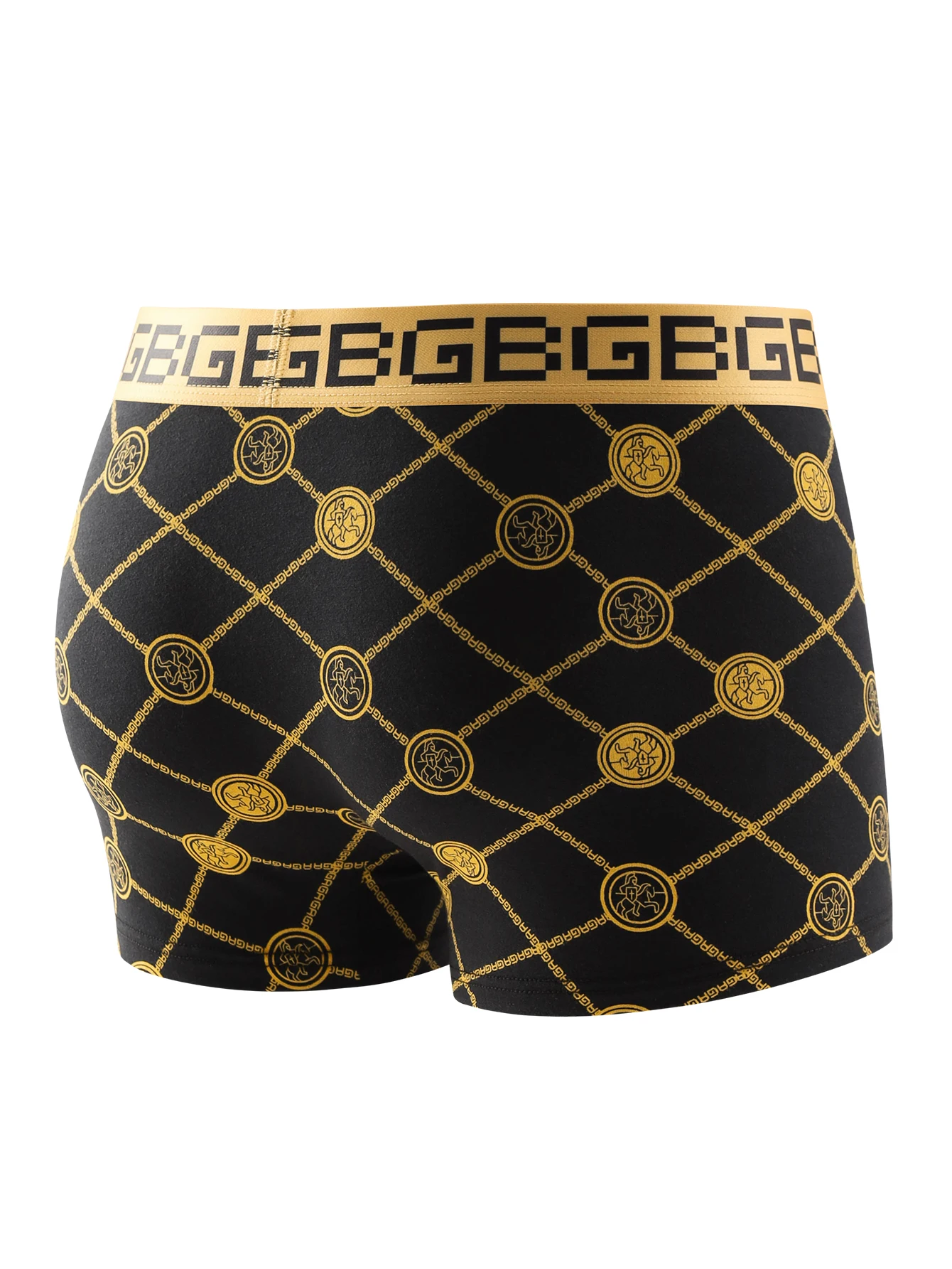 4pcs/multi-style men\'s underwear, black and gold printed boxer briefs, trendy personality briefs men\'s comfortable boxers