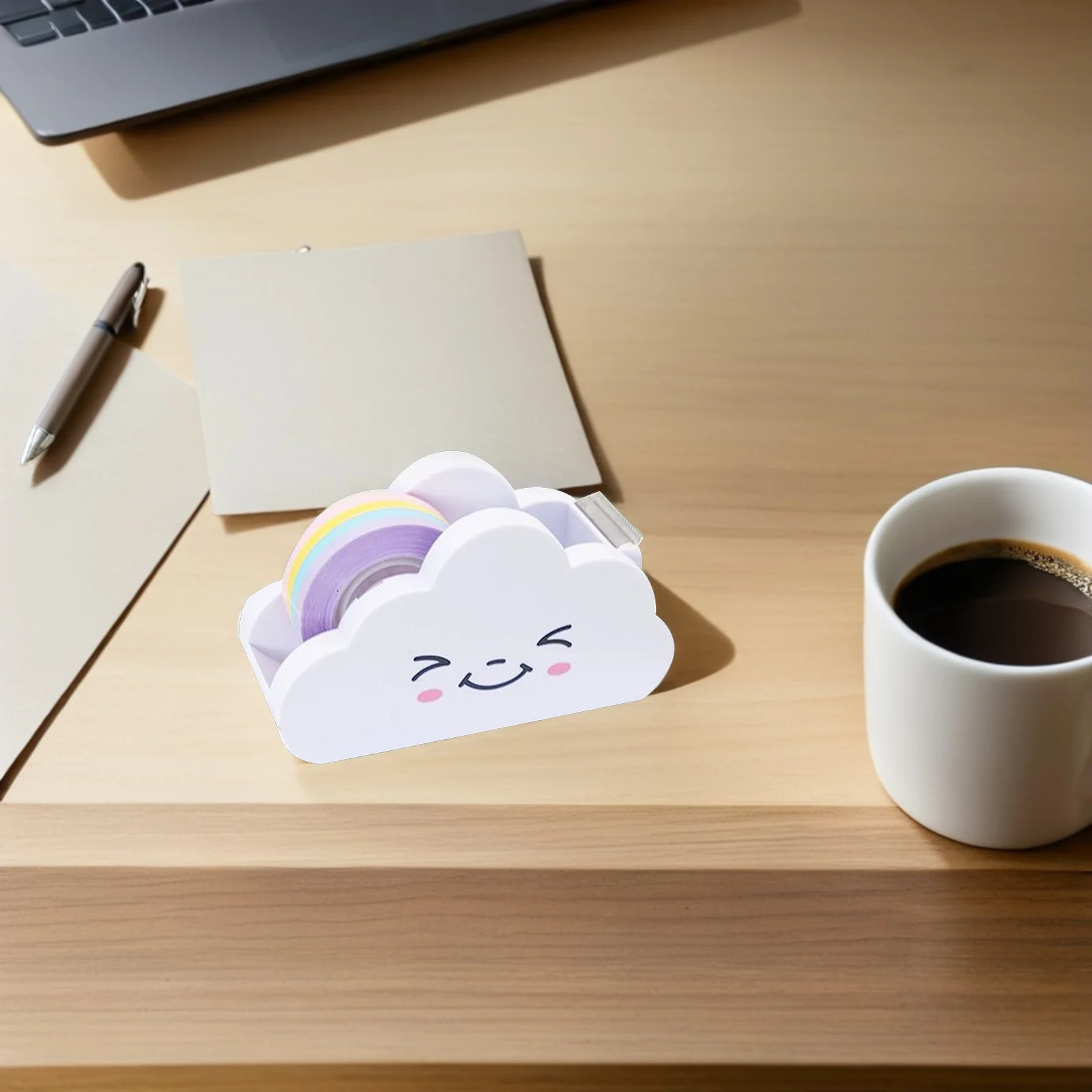 

1Set Rainbow Tape Dispenser Cutter Multi-Function Washi Paper Tape Cutter for Home Office School Stationery