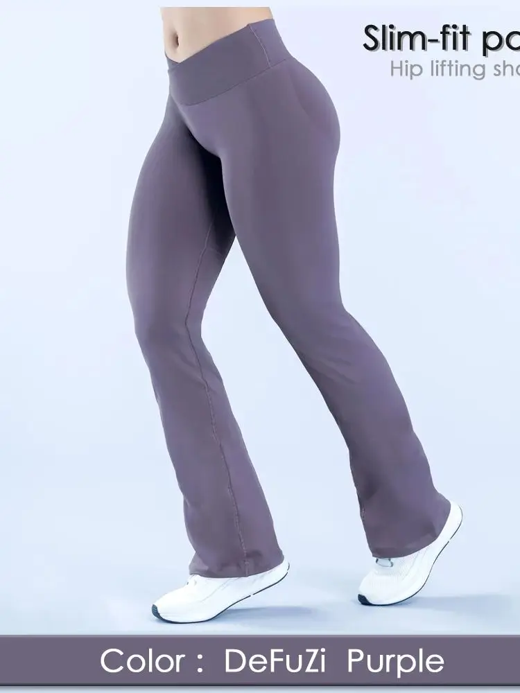 

1piece Women's Seamless Yoga Leggings Bell-Bottom Slim-Fit V-Line Peach-Shaped Hip Lifting Shaping Waist Cinching Design
