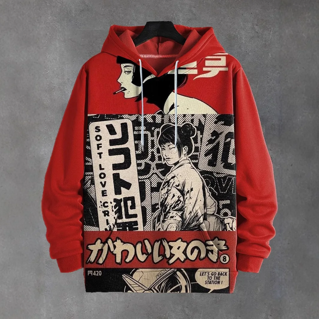 

Cross-Border Men's European and American Style Autumn and Winter New Creative Hooded Sweatshirt 3D Printed Casual Loose Top Jacket Men's Clothing