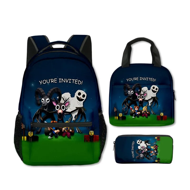 

Roblox 99 Nights in The Forest Primary and Secondary School Students Schoolbag Backpack Lunch Bag Pencil Bag School Bag