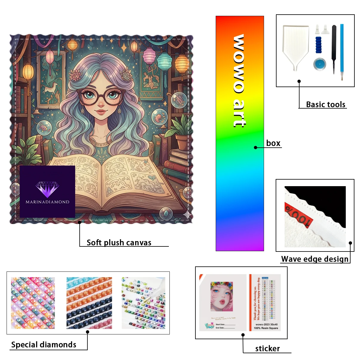 

【MARINA Diamond Art】Study girl Crystal AB Rhinestone FD Rhinestone Perfect Resin Diamond