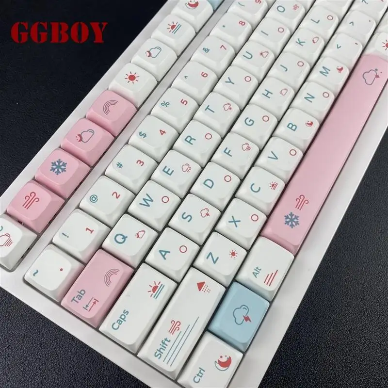 Weather Keyboard Keycap Japanese Meteorological Pattern Cute Pink XDA PBT Keycaps For Cherry MX Switch Mechanical keyboard