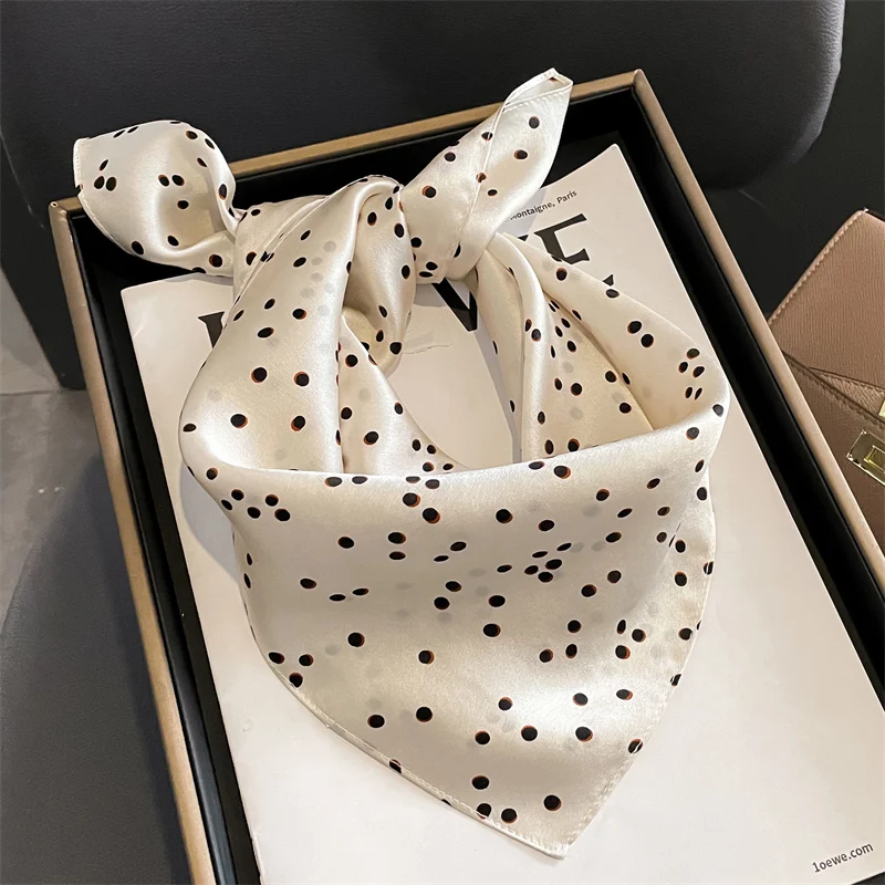 53cm Square Silk Scarf Women Nature Silk Satin Neck Kerchief Hairbands Lady Office Ties Girl Gift Bandana Foulard Small Scarves