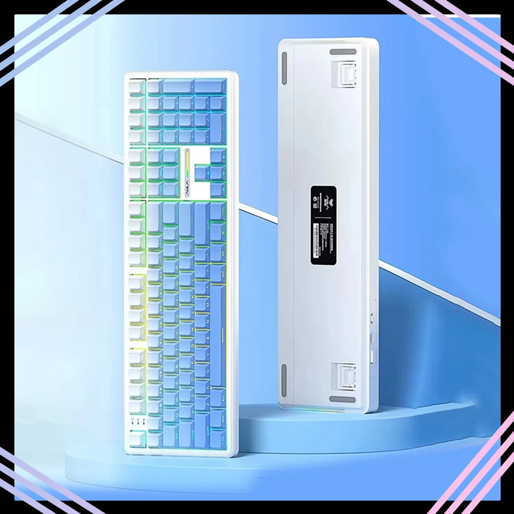 Aula F108 Mechanical Keyboard Wireless Tri Mode 108keys Pbt Hot Plug Rgb Long Battery Life Customized Gaming Keyboard Laptops