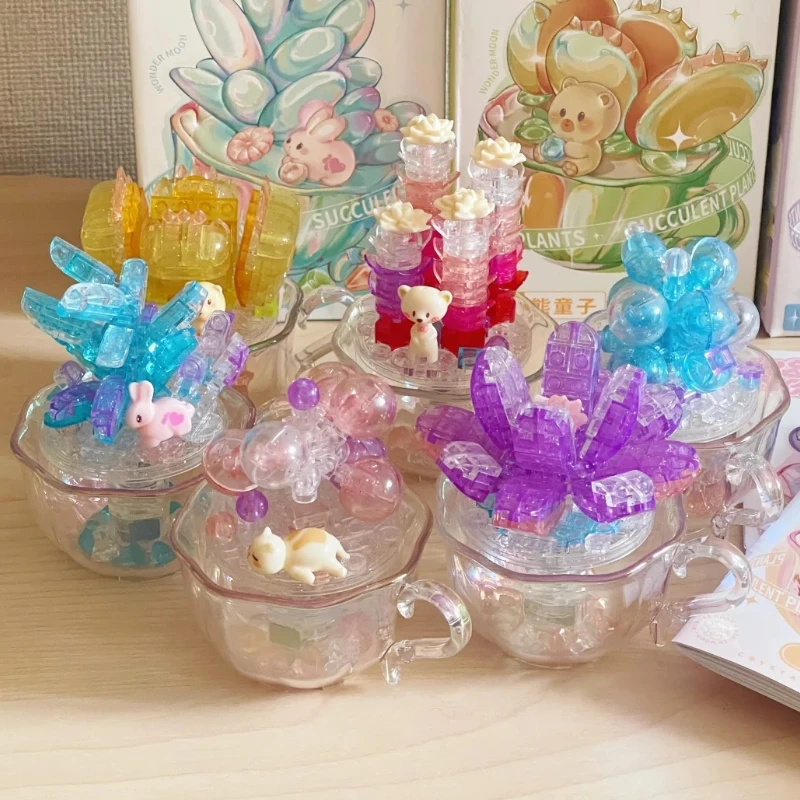 

Crystal Succulent Potted Plant Assembly Building Blocks Flower Small Particles Assembly Toy Model Ornaments Collection Toy