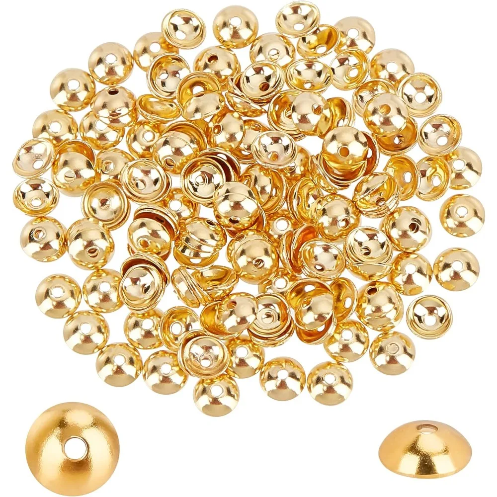 About 150pcs Apetalous Flower Bead Caps 4mm Stainless Steel Spacer Caps Golden Bead Cap Spacers for Bracelet Necklace Jewelry