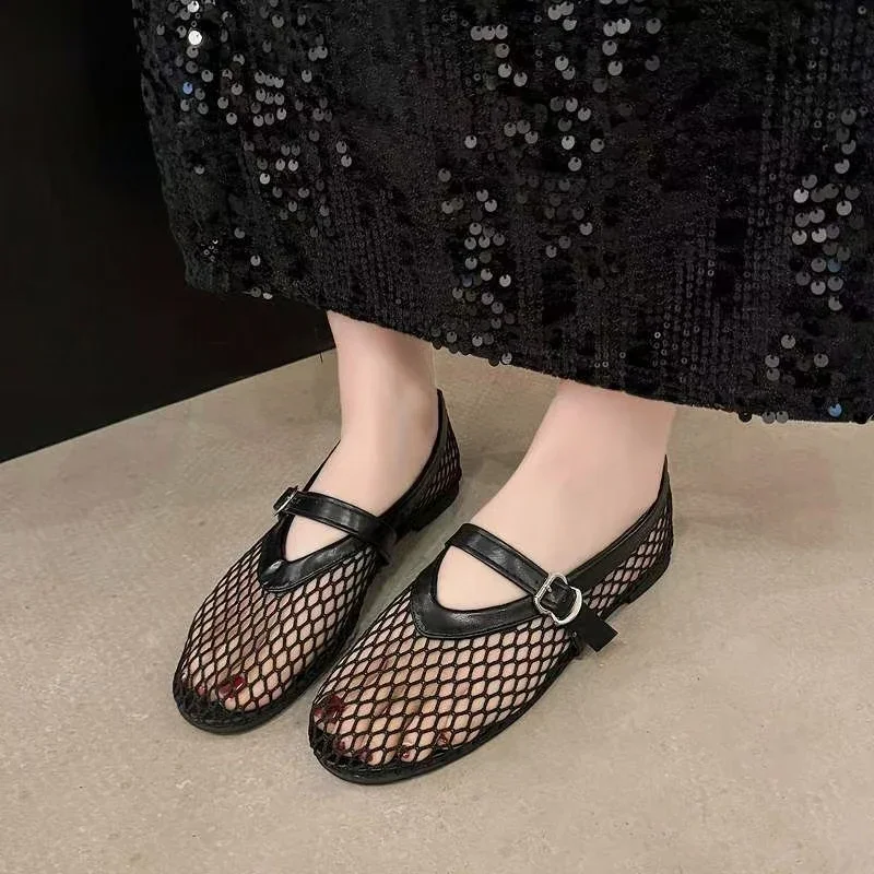 

2025 New Designer Sandals Hollow Mesh Women's Flat Sandals Comfortable Casual Home Brand Women's Slippers Zapatos De Mujer