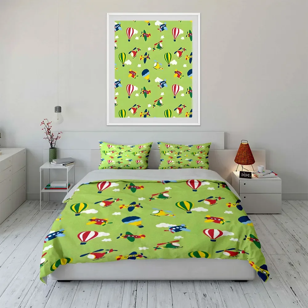 Colorful Kids' Transportation Set Multiple sizes kid's and adults' bedroom Exquisite 3PC bedding set, gift