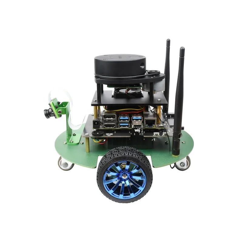 JetBot Professional Version ROS AI Kit Accessories, Dual Controllers AI Robot, Lidar Mapping, Vision Processing