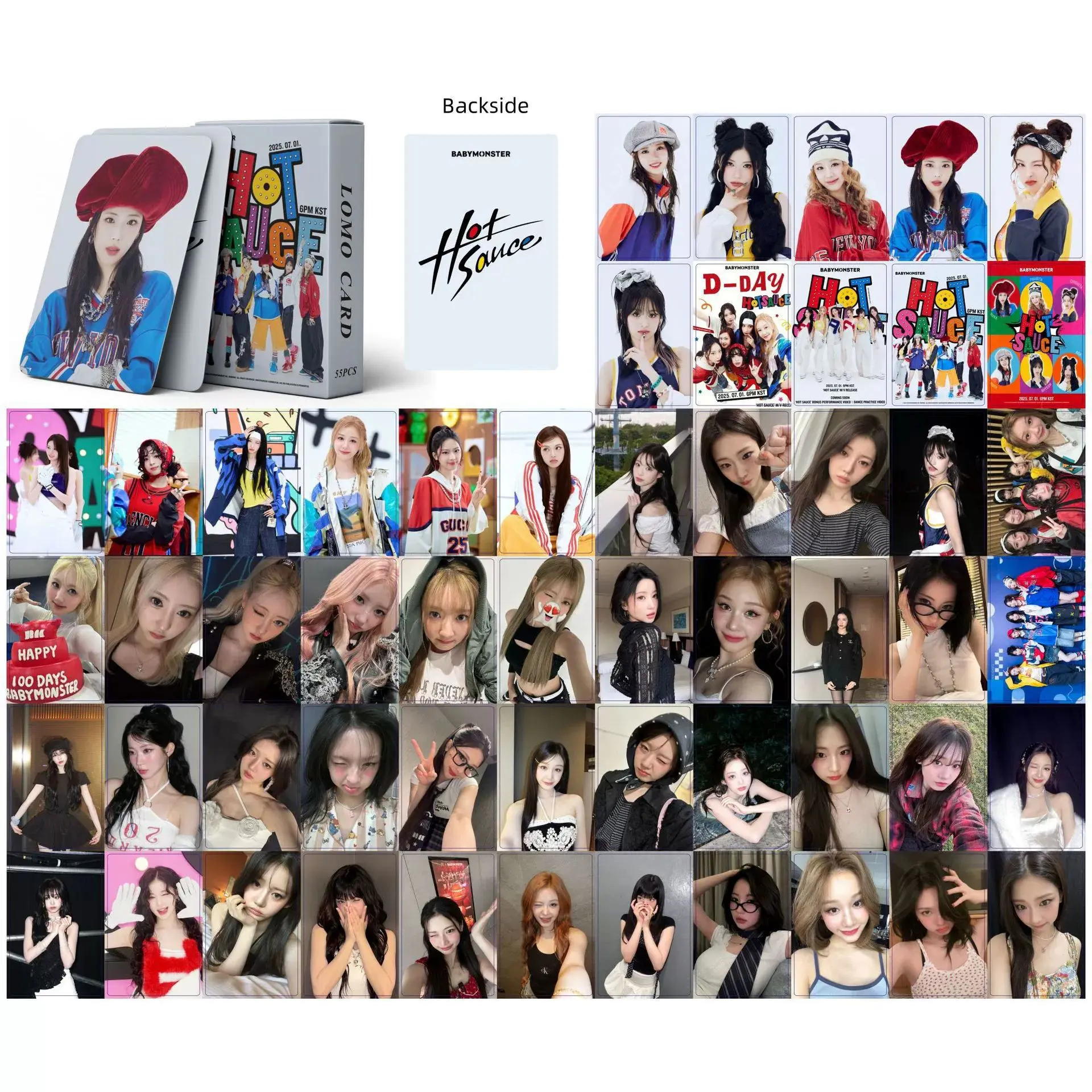 55Pcs BABYMONSTER New Album PSYCHO Lomo Cards WE GO UP HD Printd