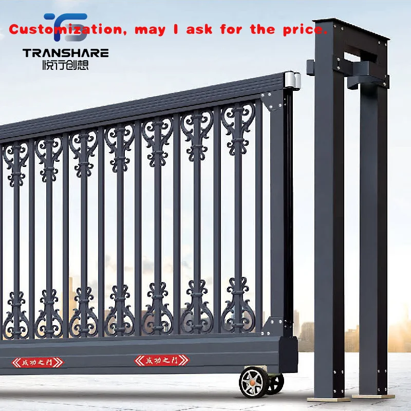 

custom.School Campus Security Retractable Aluminum Alloy Fence Gate Automatic Sliding Gate Outdoor Retractable Gate